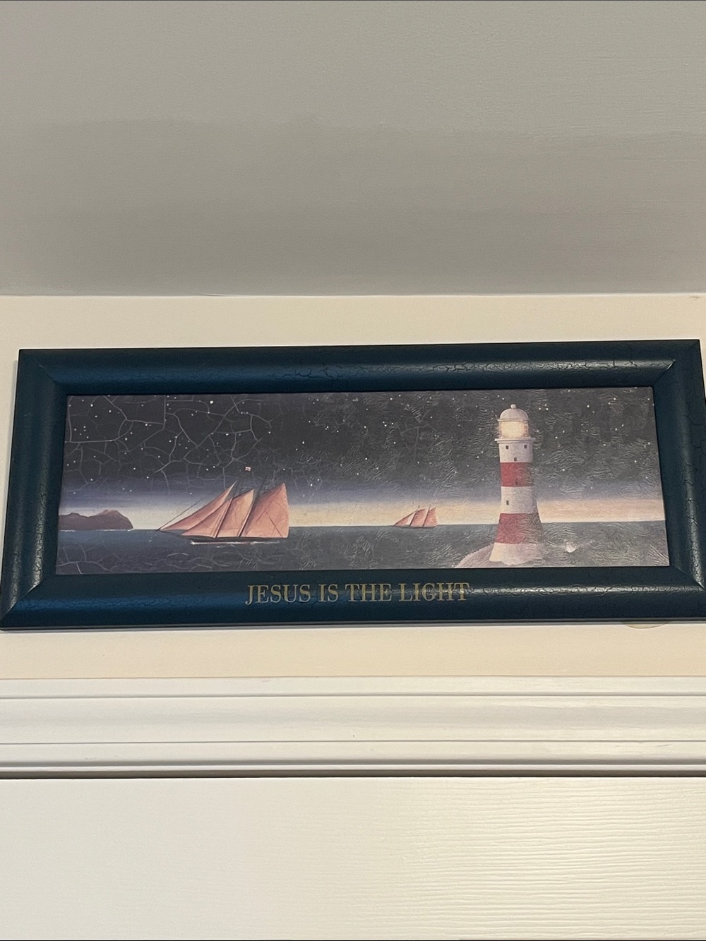 Jesus is the Light Picture Lighthouse Framed